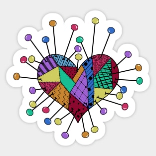 sally heart pin cushion Sticker